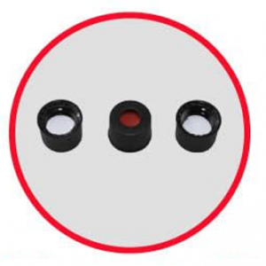 HV0801CS 100 Un. 8-425 Black Open Caps, White PTFE/ Red Silicone