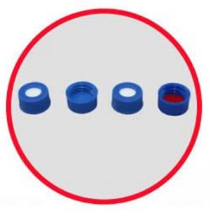 HV0902CS 100 un. 9-425 Blue Open Caps, Red PTFE / White Silicone