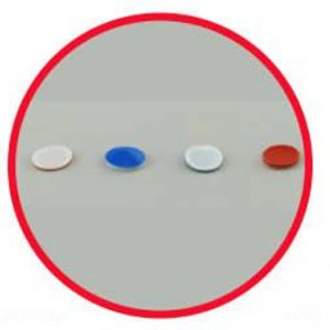HV0901S 100 Unidades. Cap 9mm, White PTFE/ Red Silicone Septa