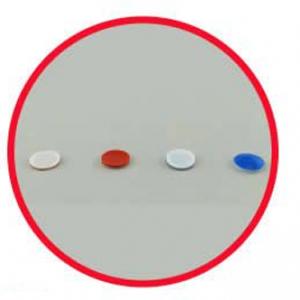 HV0801S 100 Un. Cap 8mm, White PFTE / Red Silicone Septa